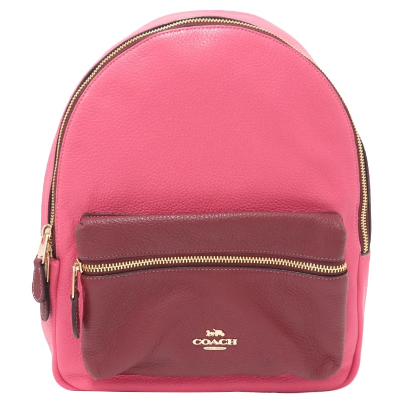 【直营】蔻驰(COACH) 女士真皮 简约时尚双拉链背包双肩包 运动休闲包女包