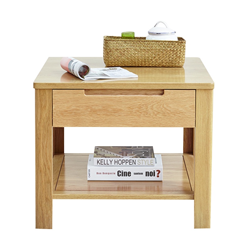 梦商 原木色 实木短茶几(600×600×550mm)一个