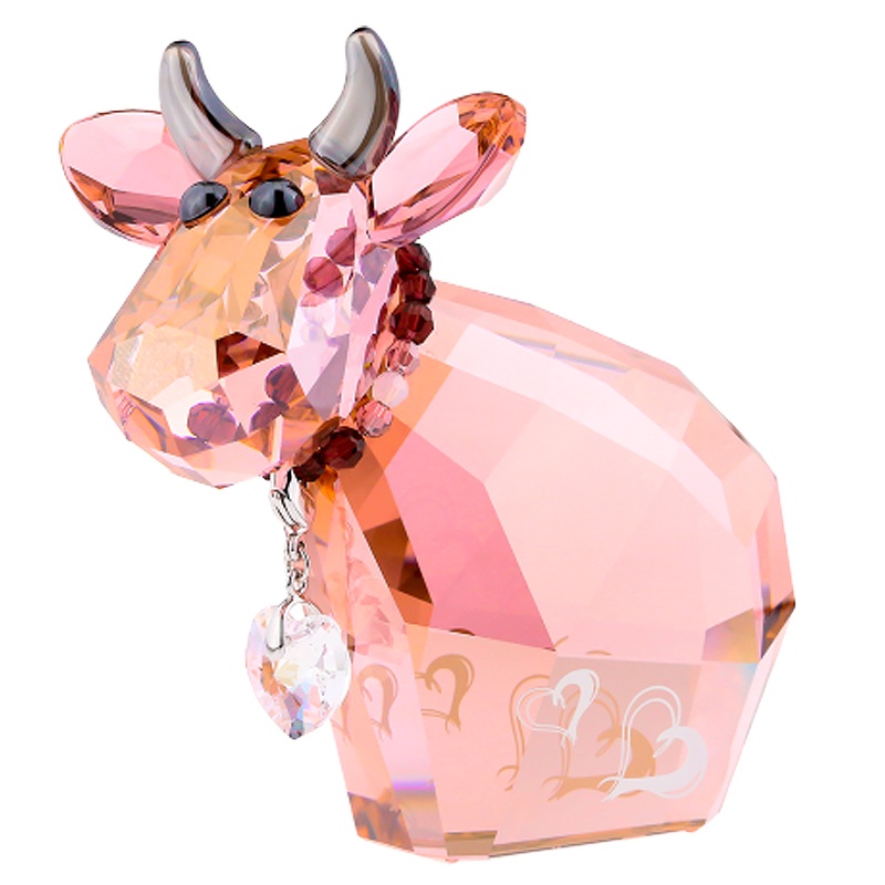 Swarovski施华洛世奇 粉色牛水晶生肖摆件 馈赠 1089201
