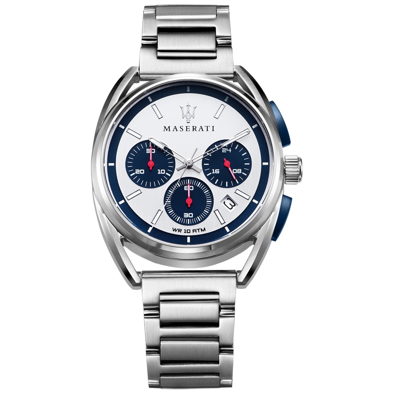 玛莎拉蒂Maserati远航系列商务银蓝撞色多功能防水石英男士手表 R8873632001