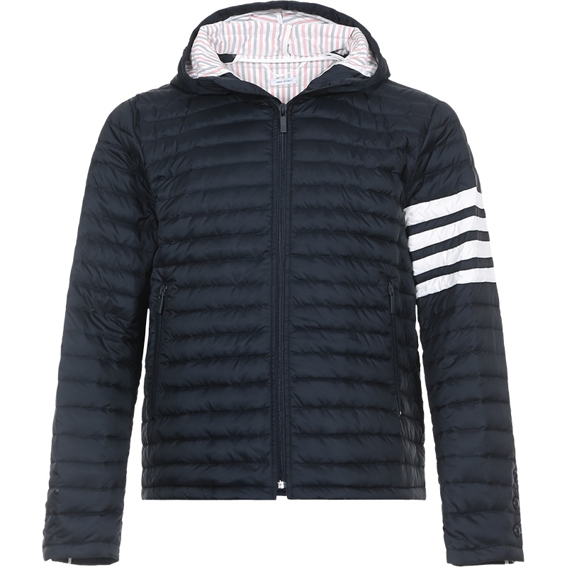 THOM BROWNE 汤姆·布朗 男士聚酰胺纤维薄款连帽夹克羽绒服 MJD022X 05411