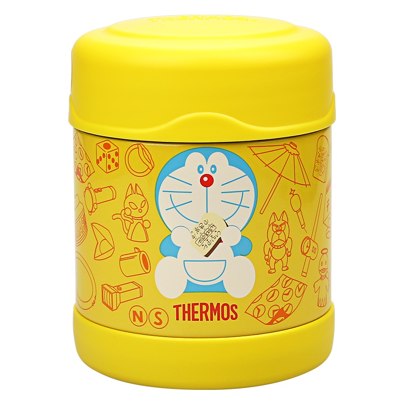 [哆啦A梦联名款]THERMOS膳魔师 304不锈钢真空保温杯焖烧罐通用 F3001 YL DRM300ML多啦A梦黄色
