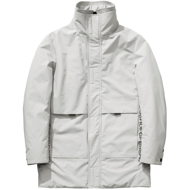 千纸鹤男装2019冬季新款帅气休闲保暖立领中长款羽绒服外套60200