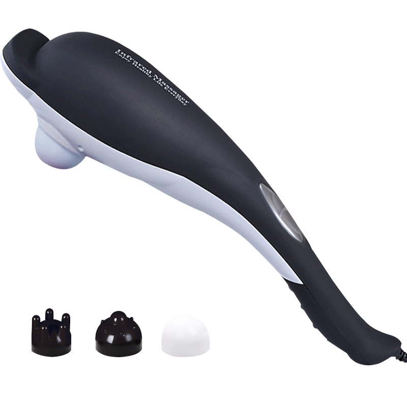 安尚海豚红光按摩棒机械版磨砂振动揉捏仪电动按摩器手动版贴身按摩棒颈椎颈腰部肩部按摩捶多功能家用震动按摩仪手推开关操作简单