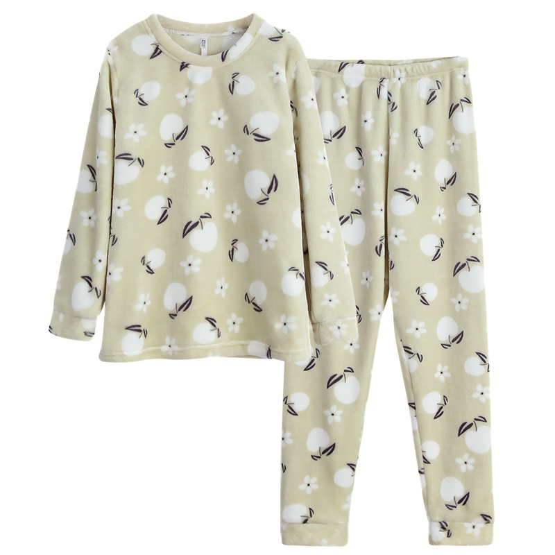 红豆居家(Hodohome)女士家居服冬季法兰绒女式居家服睡衣套装