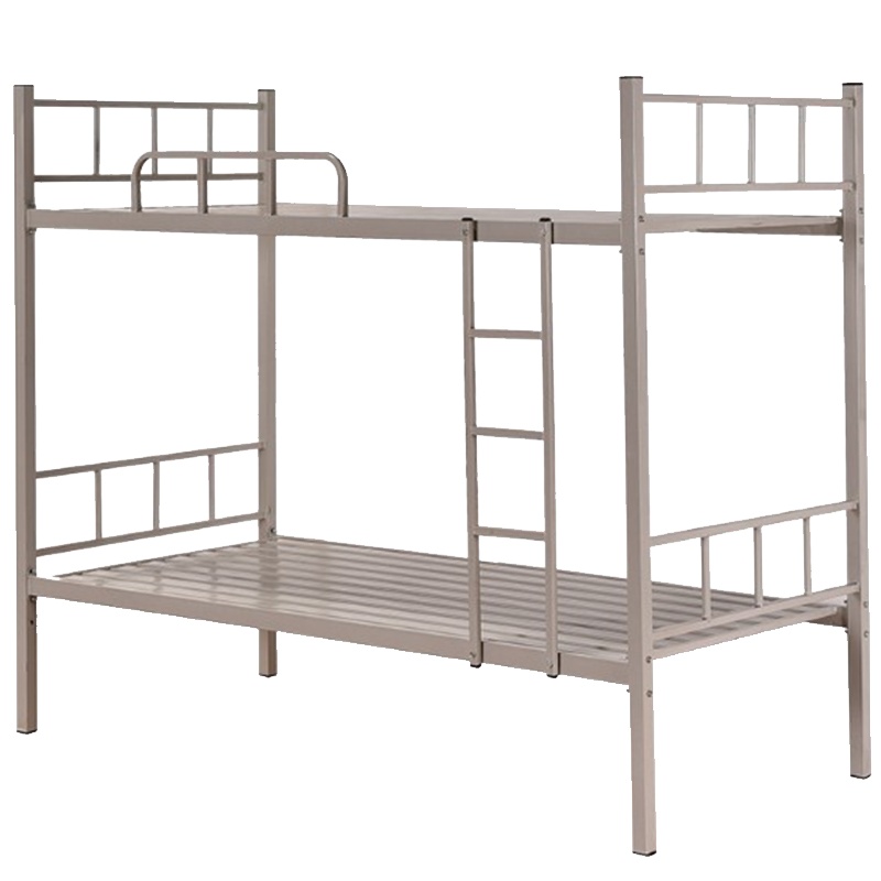 钜晟 双层床铁架员工职工学生宿舍床简约经济型高低床上下铺床0.9米宽 SJSCC-900-1 方腿灰色
