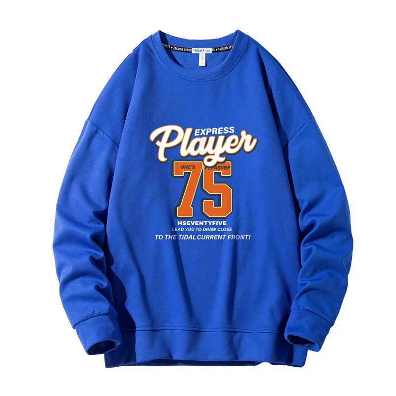 DEBRAND秋冬季潮男新款长袖圆领印花卫衣男宽松打底衫男装外套男