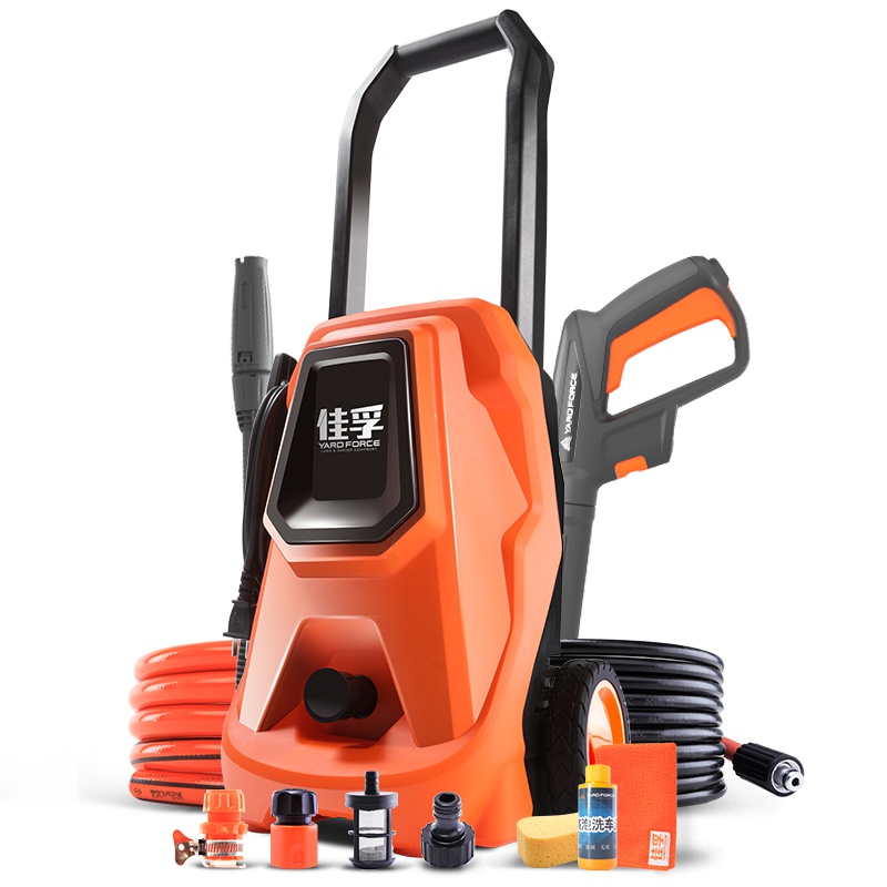 YARDFORCE佳孚 高压水枪洗车机 家用清洗机220V 洗车刷水泵 F120C1D