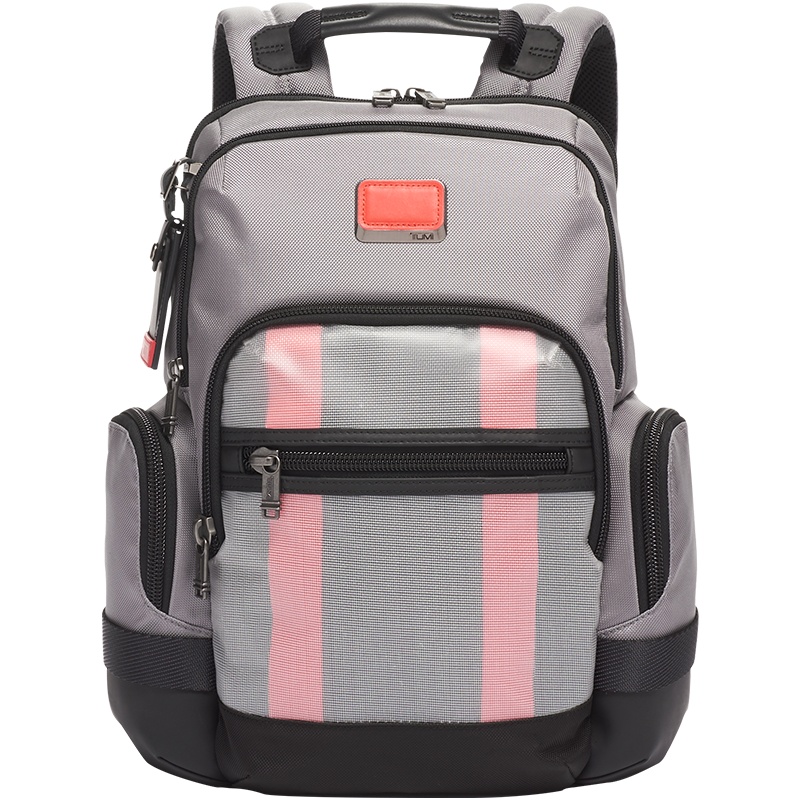 TUMI途明ALPHABRAVO系列男士双肩包出勤背包0232307GBR-灰色/亮红色