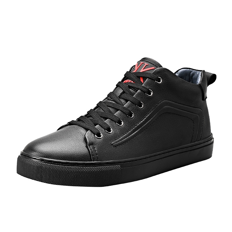 洛克华菲欧洲站男鞋2021冬季新款高帮皮鞋男套脚板鞋男真皮潮流百搭休闲鞋