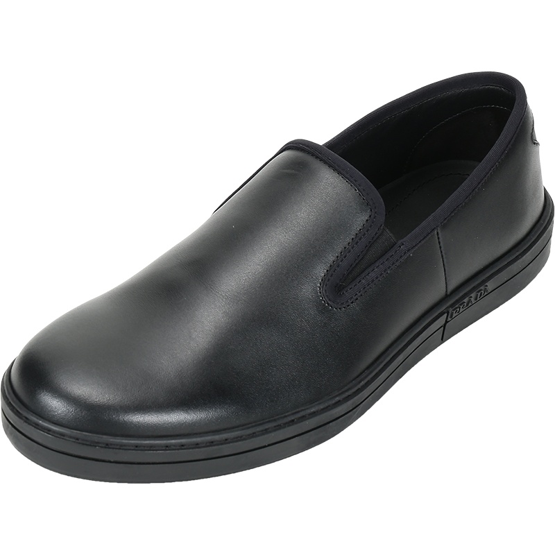 PRADA 普拉达 男士 皮革/织物休闲皮鞋懒人鞋 4D3443 C3F