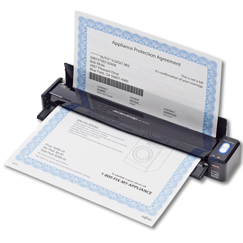 富士通(Fujitsu)iX100扫描仪无线WiFi传输A4自动进纸便携式扫描仪