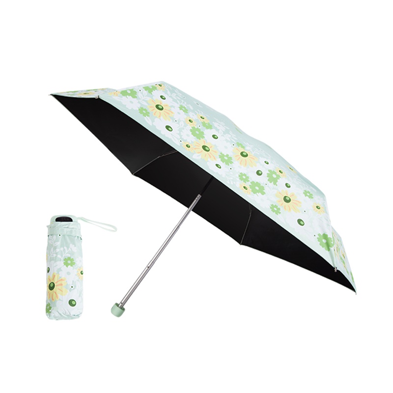 宏达HONDAR 小五折黑胶印花太阳伞 防紫外线遮阳防晒手机伞4627