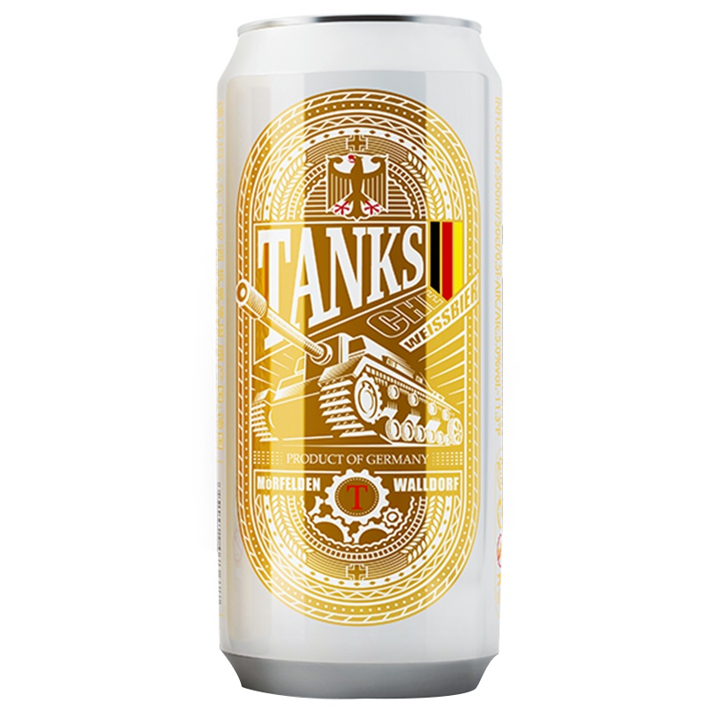 坦克车TANKSCHE 精酿白啤酒小麦啤酒500ml*12听精酿啤酒国产整箱装原浆浑浊型