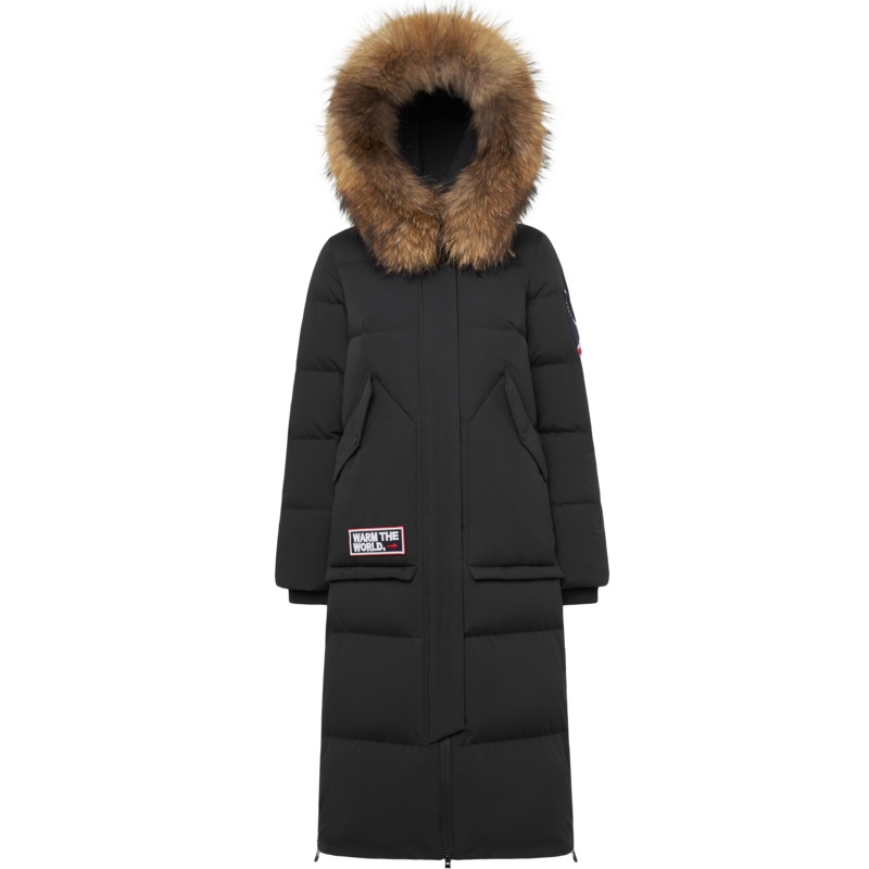 波司登女羽绒服鹅绒大毛领连帽长款过膝加厚时尚外套