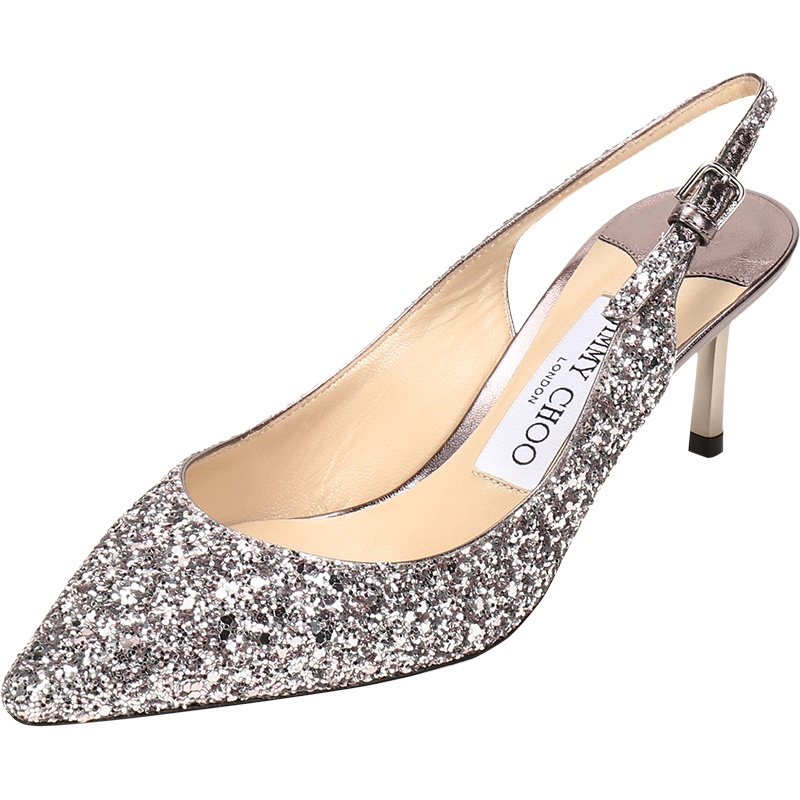 JIMMY CHOO 周仰杰 女士闪光面料尖头高跟鞋凉鞋 ERIN 60 VKV 193