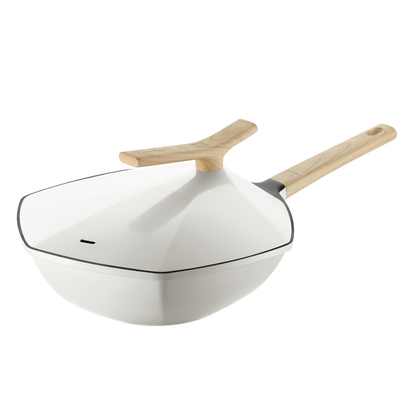 卡特马克麦饭石不粘锅高颜值网红枫叶平底炒菜锅电磁炉燃气灶适用