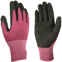 苏识 S-S028 尼龙皱纹浸胶劳保手套 耐磨防滑 13针涤纶 M码 12(计价单位:付)黑色