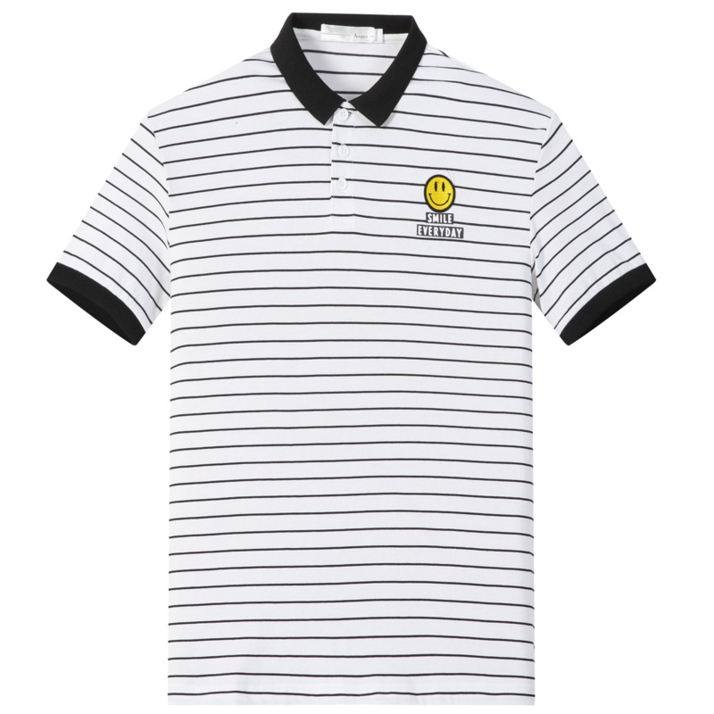 Artsdon/阿仕顿男装条纹翻领短袖T恤夏季时尚休闲POLO衫男