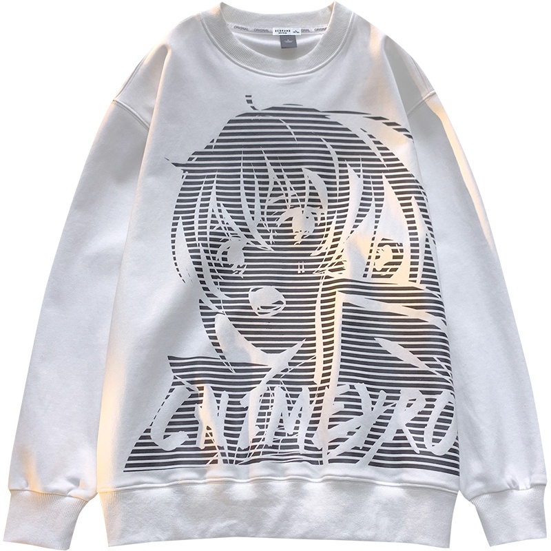 DEBRAND圆领卫衣男春季2022新款宽松百搭情侣上衣潮流ins潮牌长袖