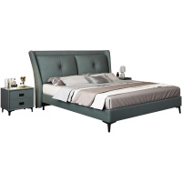 梵宜科技布软包实木双人床1.8米现代简约1.5米皮床主卧家具婚床