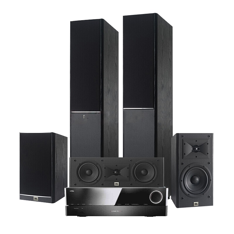 JBL Arena 180BK+哈曼卡顿 AVR 161S功放 家庭影院套装 5.0声道 落地影院 高保真 音响 音箱