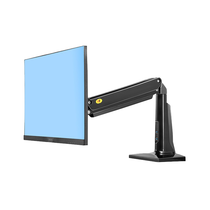 NB 24-37英寸大屏电脑显示器支架桌面万向电脑工作台 免打孔坐站办公支架 伸缩旋转升降F37黑
