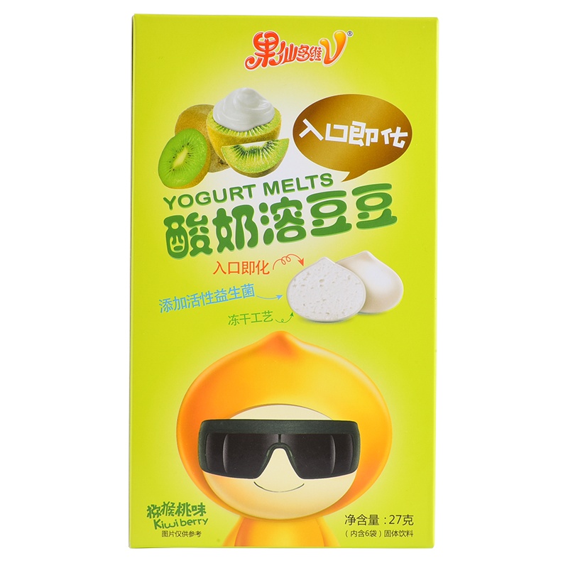 果仙多维V 儿童零食儿童酸奶溶豆奶豆小馒头点心酸奶溶豆豆猕猴桃味27g