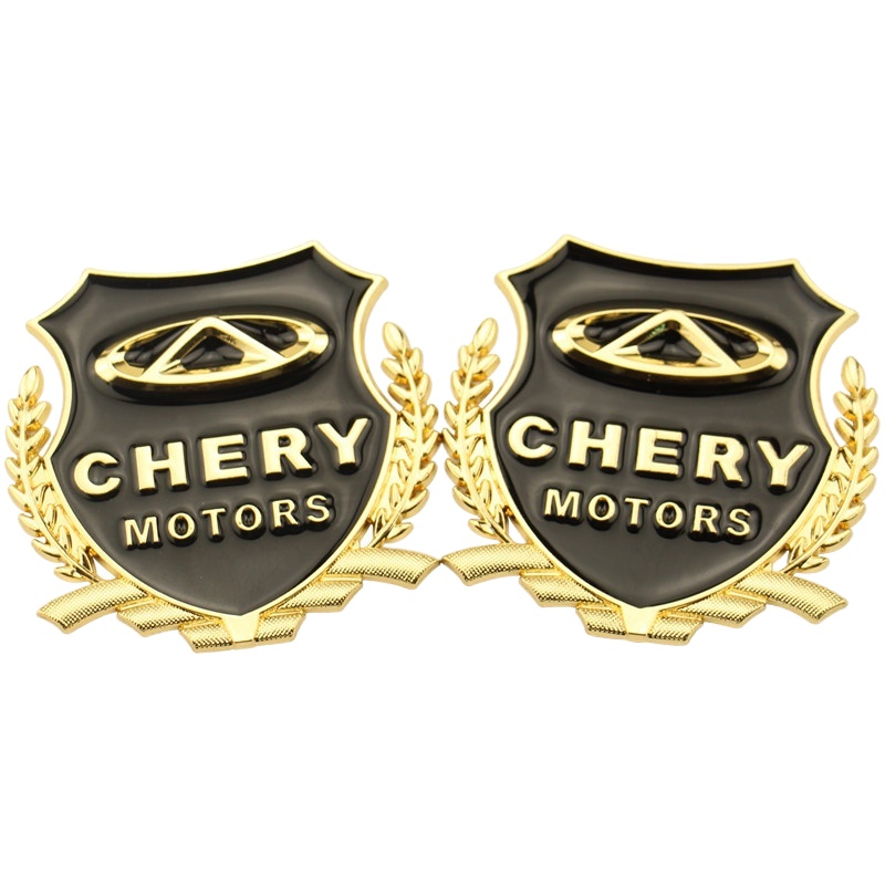 舒适主义奇瑞车标改装gx瑞虎8汽车用品eq1小蚂蚁400艾瑞泽5装饰贴外观车贴 金色一对