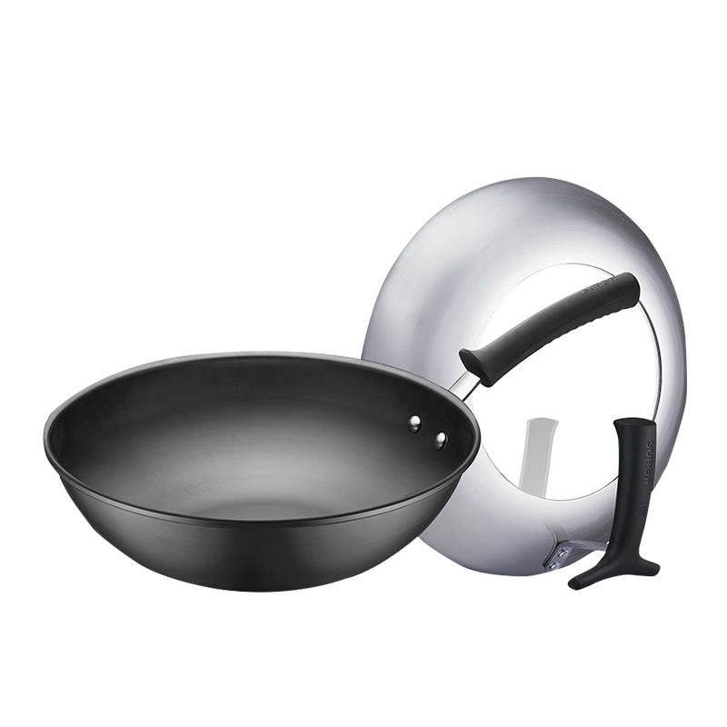 苏泊尔(SUPOR)真不锈聚能健康铁锅.可立盖无涂层家用炒锅燃气灶明火专用 30cm FC30T1