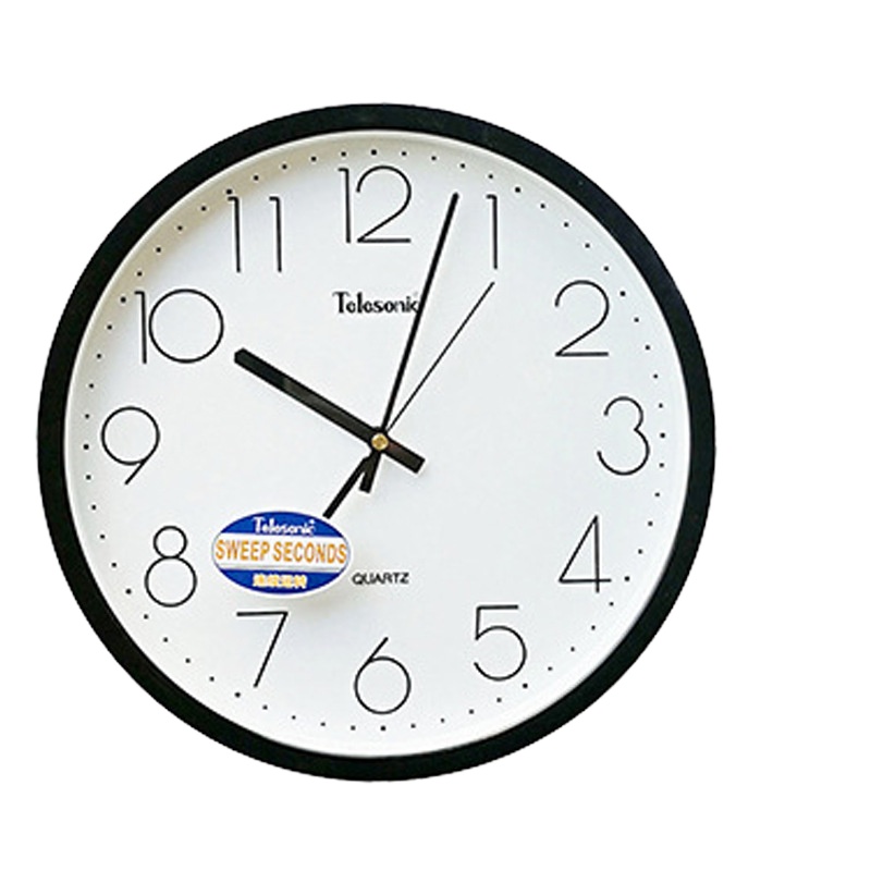 天王星挂钟创意款卧室简约表时尚石英挂钟9651礼品批发超静音时钟 黑色12寸 30cm bd