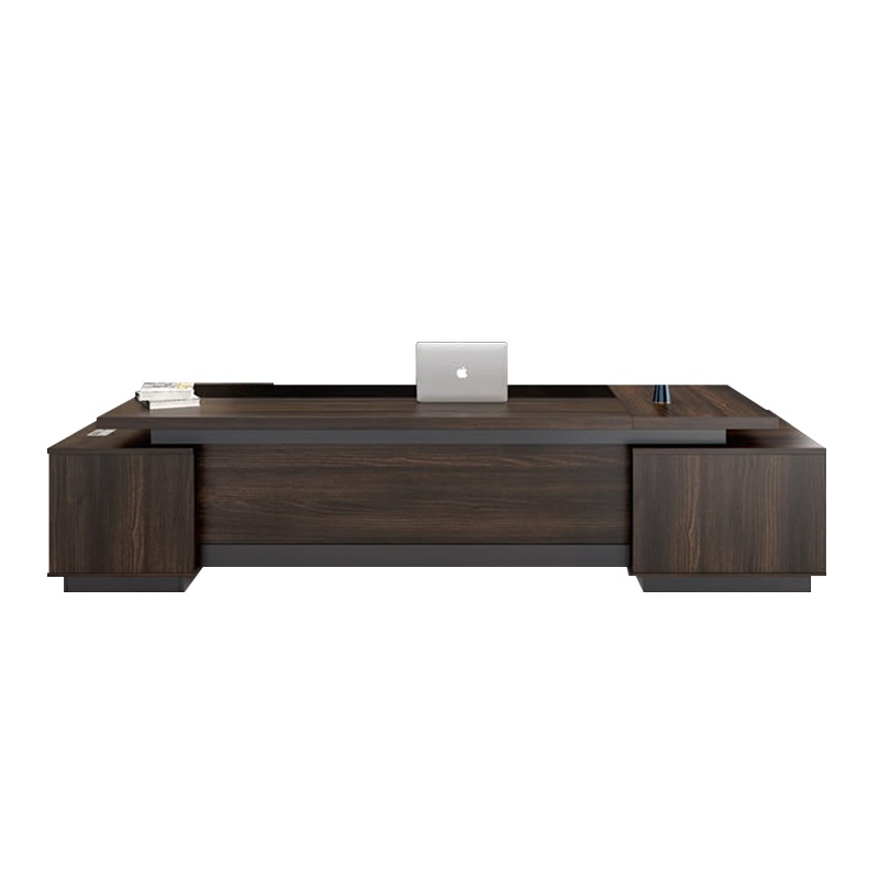 简飞黑橡木办公桌带抽屉老板桌椅组合简约现代单人办公室总裁桌经理桌大班台