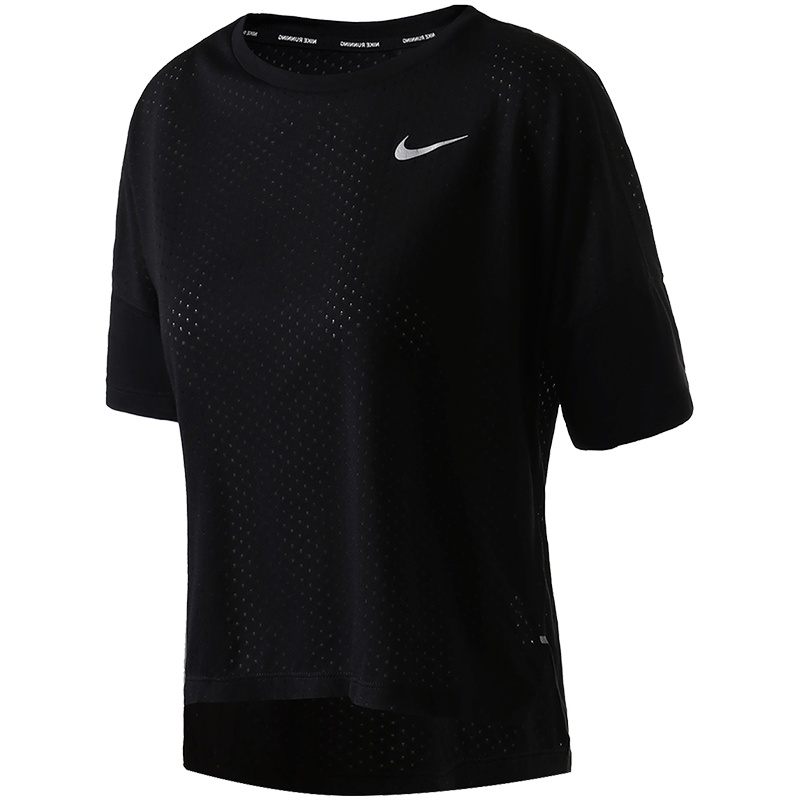 【自营】NIKE耐克女短袖T恤休闲宽松透气圆领运动T恤890994 L 890994-010黑+反射银
