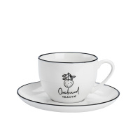 顺祥陶瓷咖啡杯 2件套一杯一碟 欧式简约陶瓷马克杯 情侣咖啡杯 牛奶杯 办公水杯 咖啡粉新梦想 苏宁自营