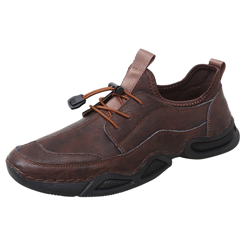 YIBULUOTUO男鞋秋季登山鞋男户外鞋防滑休闲皮鞋防水鞋子男厚底鞋