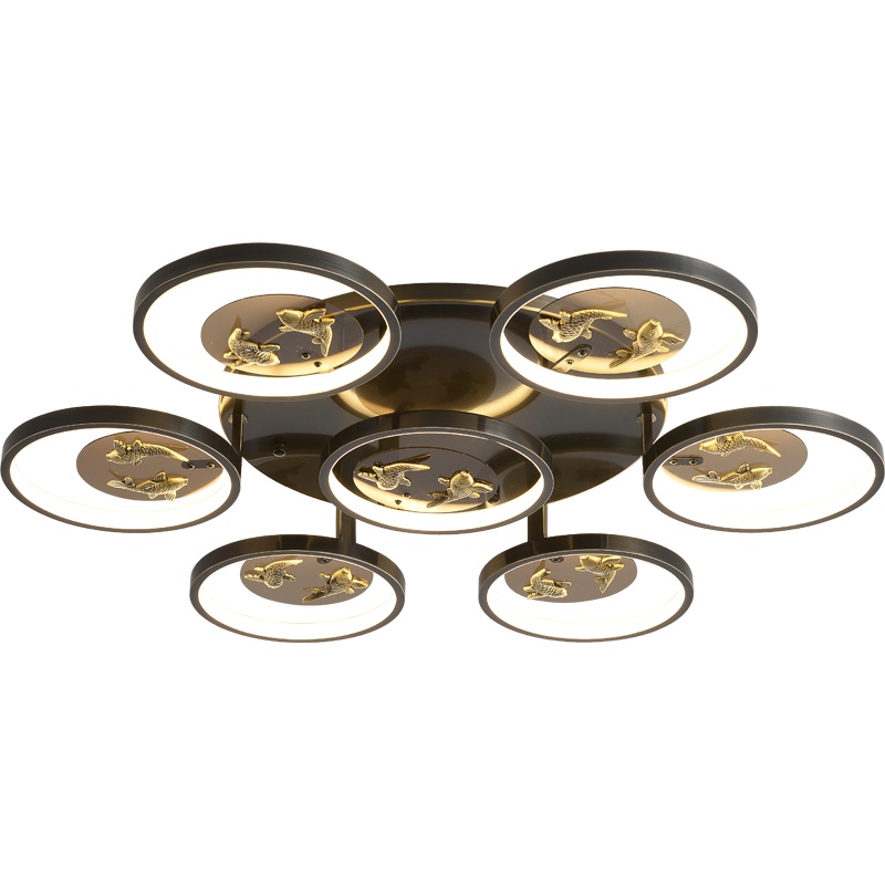 觅物 全铜网红2021新款灯具轻奢全铜吸顶灯客厅灯简约现代水晶灯饰创意个性卧室餐厅灯大气北欧灯具