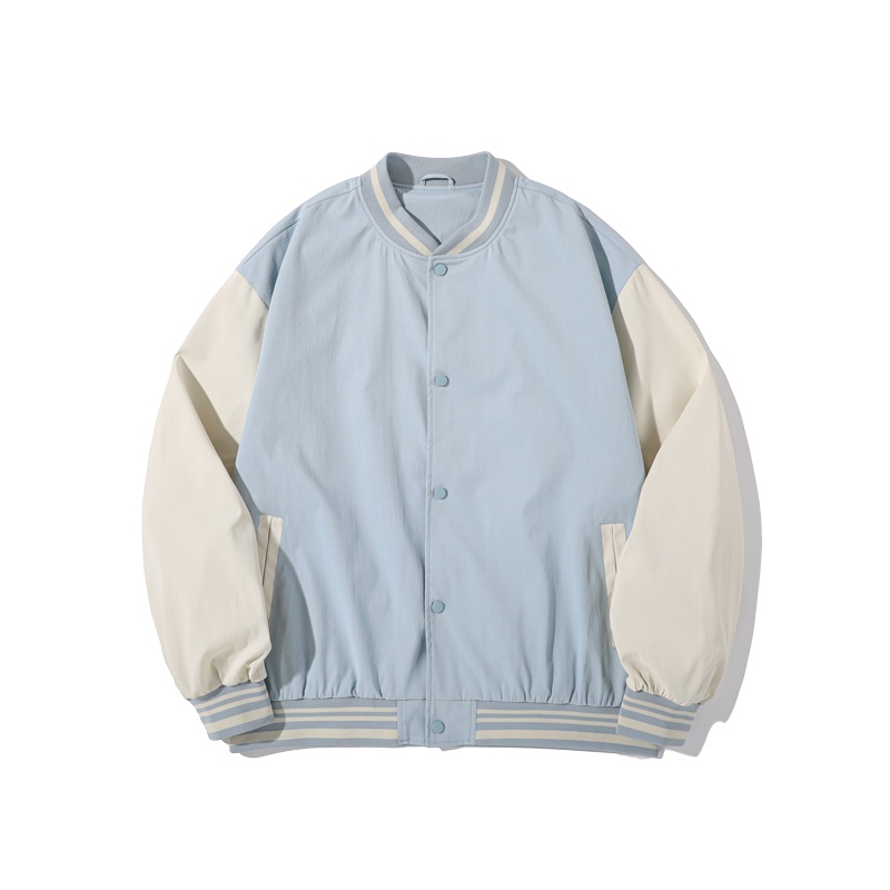 富贵鸟(FUGUINIAO)胖子日系撞色夹克男大码情侣上衣服潮牌秋季休闲百搭外套