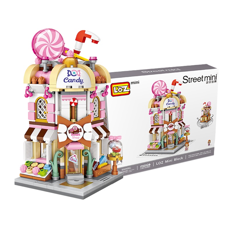 LOZ/俐智小颗粒积木迷你街景益智拼插儿童玩具拼装模型男女孩糖果店1644