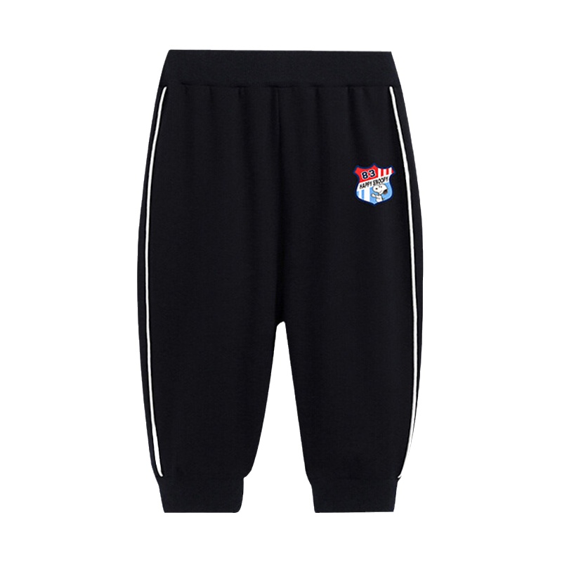 史努比童装儿童裤子男童休闲中腿七分裤男宝宝夏季外出裤子