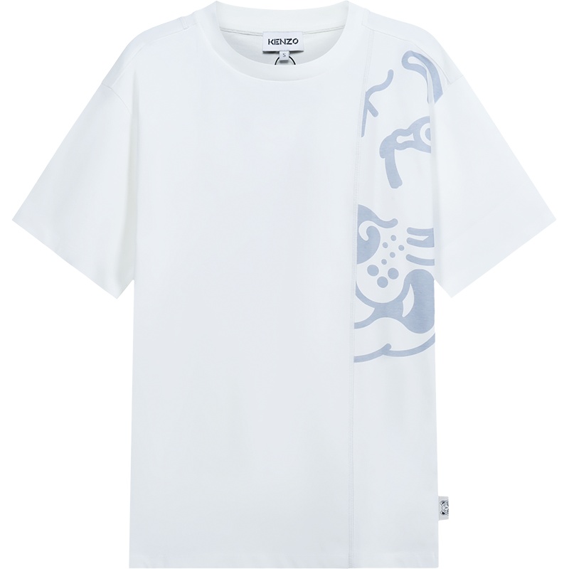 高田贤三 KENZO 女士棉质超大造型K Tiger圆领短袖T恤FB6 2TS975 4SB