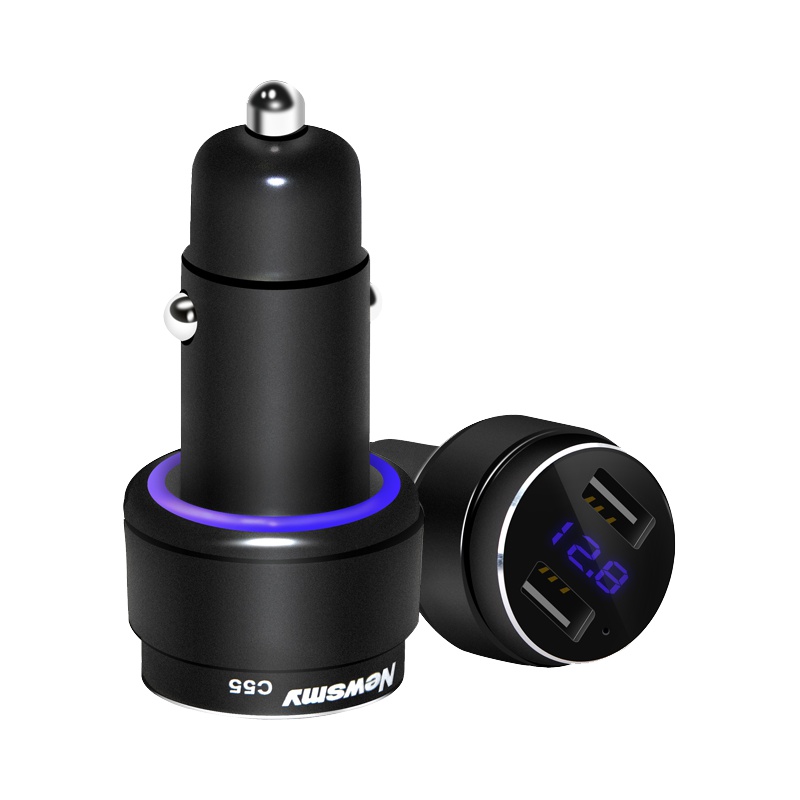 纽曼车载蓝牙MP3播放器C55 黑色无损音乐播放器 蓝牙免提接听 双USB小巧机身汽车U盘mp3 导航音乐播放器