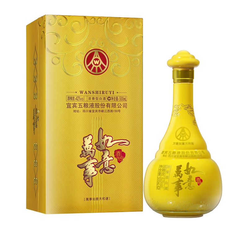 五粮液股份 万事如意 天和运 42度 500ml 单瓶装 浓香型 白酒(新老包装随机发货)