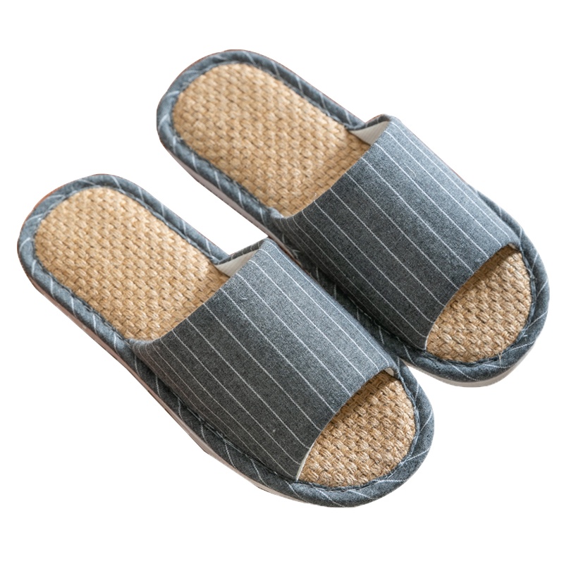 亚麻拖鞋男春秋四季室内居家木地板静音软底透气客厅防滑防臭麻拖