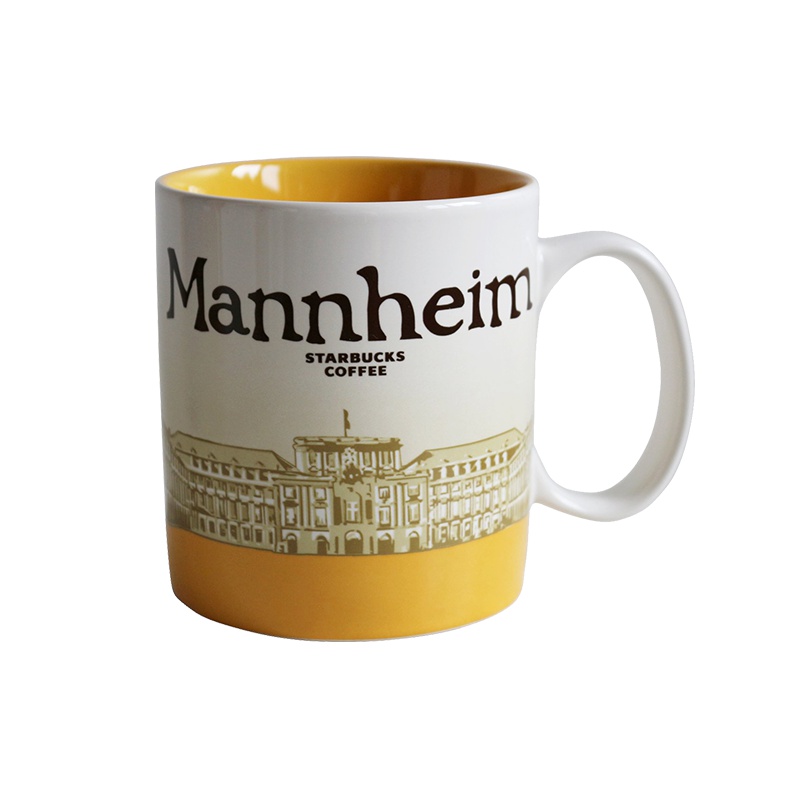 [曼海姆纪念版]星巴克(Starbucks)Mannheim曼海姆城市主题陶瓷马克杯 414ml 星巴克杯子 德国进口