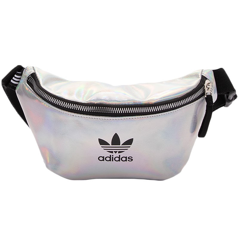 阿迪达斯adidas三叶草女包运动包镭射休闲腰包FL9632