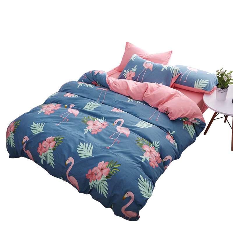 南极人印花单人双人四件套水洗棉枕套床单被套