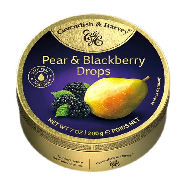 德国进口嘉云糖混合水果糖 硬糖婚庆喜糖铁盒糖果 黑莓梨味200g