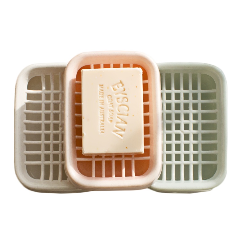 茶花(CHAHUA)双层香皂盒沥水肥皂盒旅行创意欧式浴室无盖塑料便携双格防水2213颜色随机