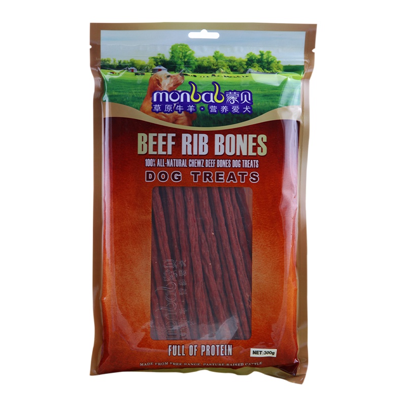 [2件8折/3件7折]蒙贝牛柳300g宠物狗狗零食牛肉条棒狗训练奖励金毛泰迪磨牙棒幼犬