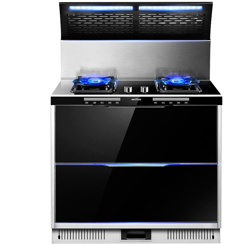 亿田(entive)F7-CGMH侧吸下排抽油烟机燃气灶消毒柜套装家用灶 液化气 集成灶